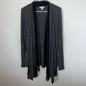 Christopher & Banks Black Gray Layered Lace Cardigan